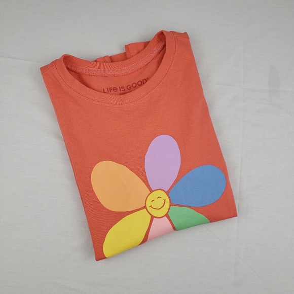 Life is Good coral flower XL girls short sleeve tshirt - Picture 9 of 9